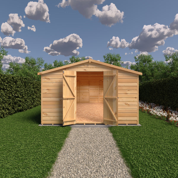 Overlap Double Door 10x20 value storage shed