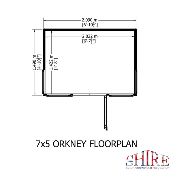 Orkney 7x5 Garden Shed 12mm Shiplap T&G