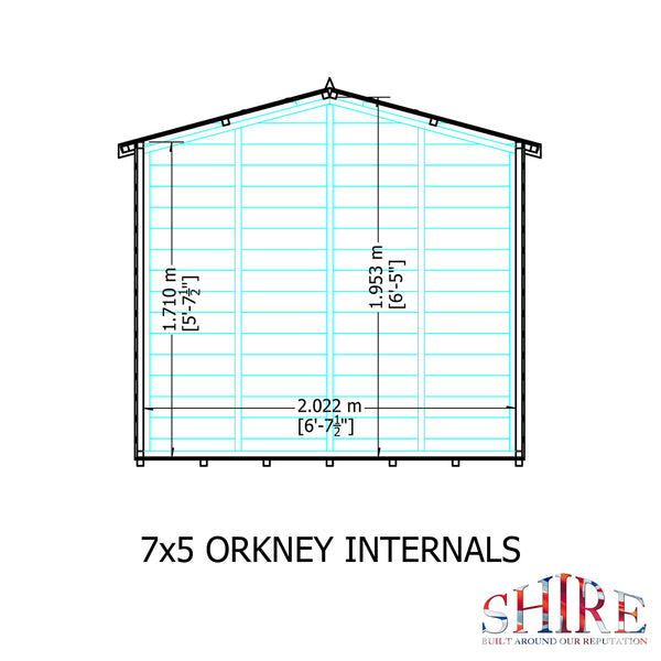 Orkney 7x5 Garden Shed 12mm Shiplap T&G