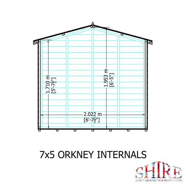 Orkney 7x5 Garden Shed 12mm Shiplap T&G