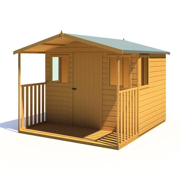 Orkney 8x9 Garden Shed with veranda 12mm Shiplap T&G