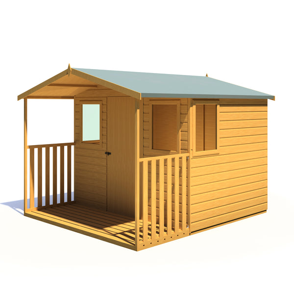 Orkney 8x9 Garden Shed with veranda 12mm Shiplap T&G