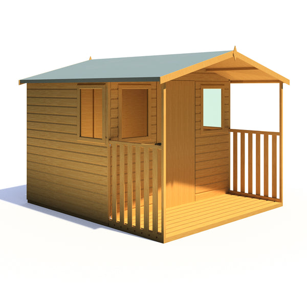Orkney 8x9 Garden Shed with veranda 12mm Shiplap T&G