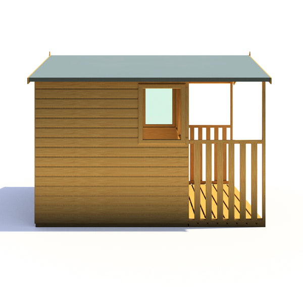 Orkney 8x9 Garden Shed with veranda 12mm Shiplap T&G