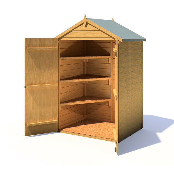 Shire Overlap Double Door 4x3 with Shelves Storage Shed - Best Shed