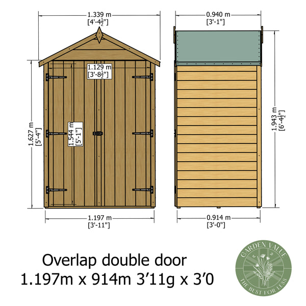 Shire Overlap Pressure Treated 4x3 Storage Shed
