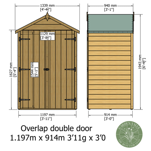 Shire Overlap Pressure Treated 4x3 Storage Shed
