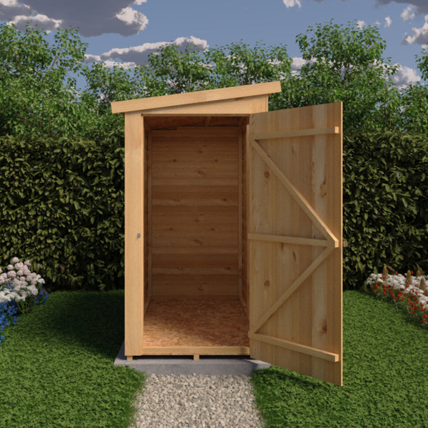 Overlap 6x3 single door pent shed