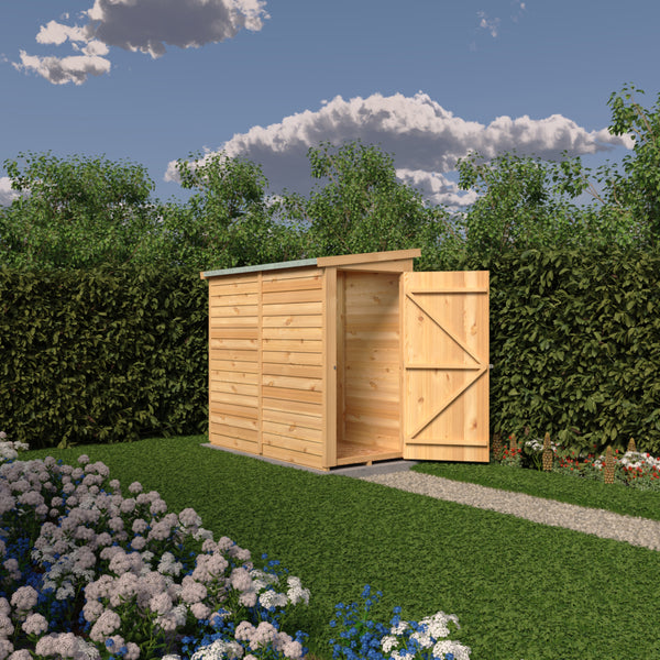 Overlap 6x3 single door pent shed