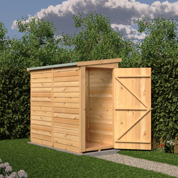 Overlap 6x3 single door pent shed