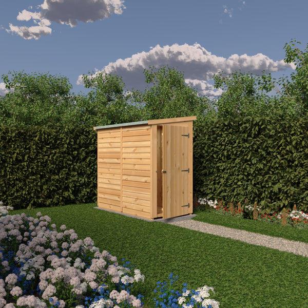 Overlap 6x3 single door pent shed