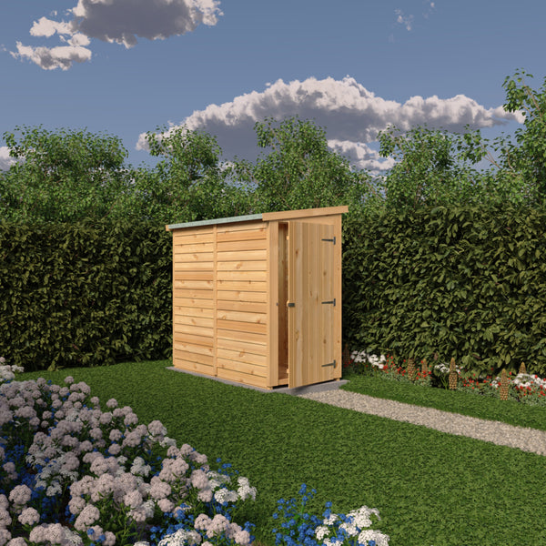 Overlap 6x3 single door pent shed