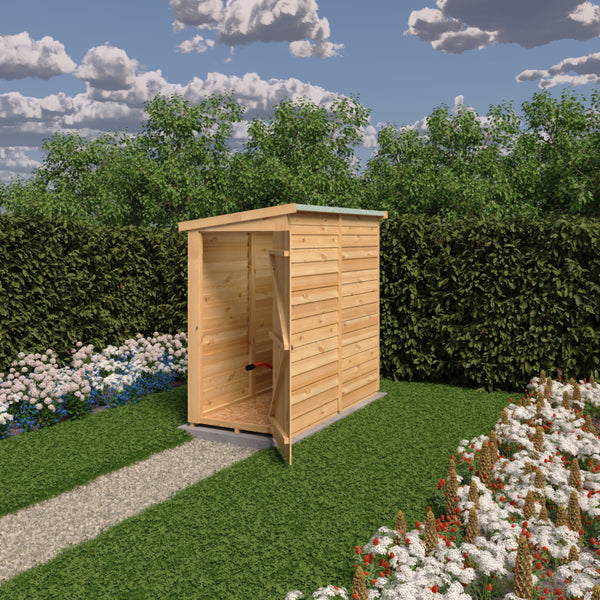 Overlap 6x3 single door pent shed