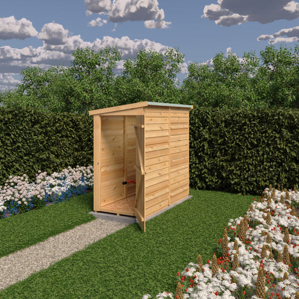 Overlap 6x3 single door pent shed