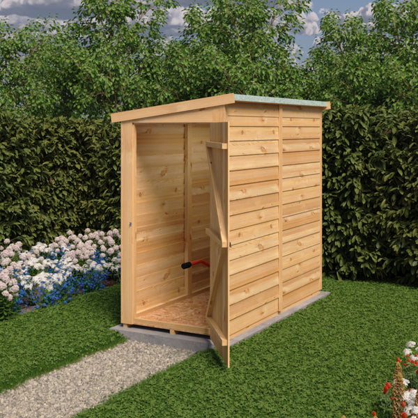 Overlap 6x3 single door pent shed