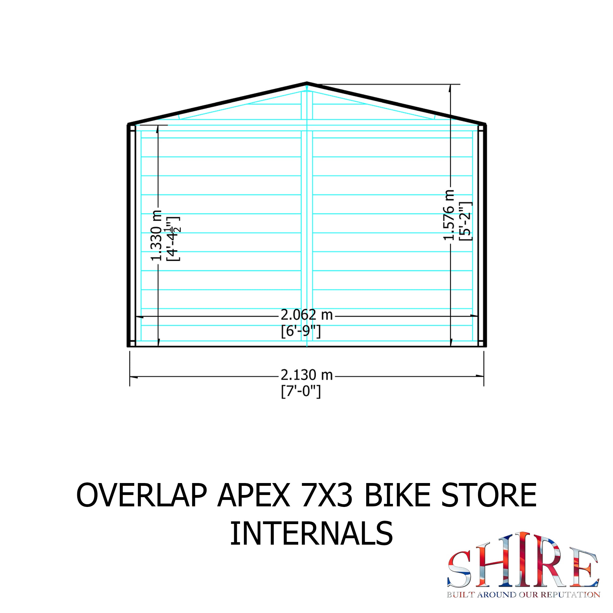Shire Apex Bike Overlap Store no floor 7x3 - Best Shed