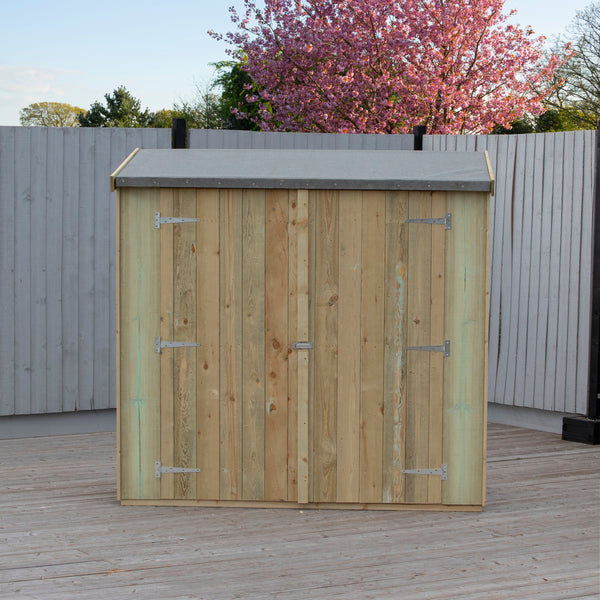 Overlap Pressure Treated Pent 6x3 Storage Shed Double Doors