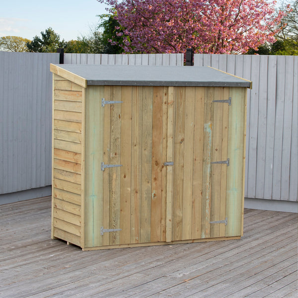 Overlap Pressure Treated Pent 6x3 Storage Shed Double Doors