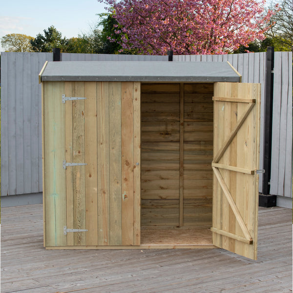 Overlap Pressure Treated Pent 6x3 Storage Shed Double Doors