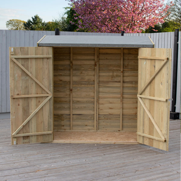 Overlap Pressure Treated Pent 6x3 Storage Shed Double Doors