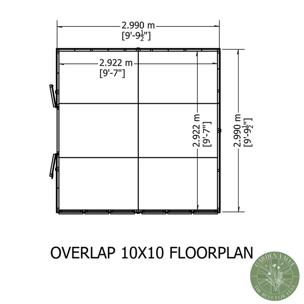 Overlap Double Door 10x10 Economy Storage Shed