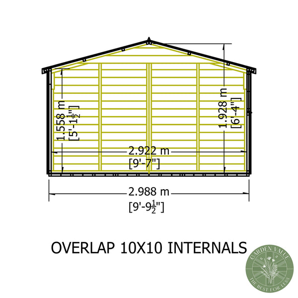 Overlap Double Door 10x10 Economy Storage Shed
