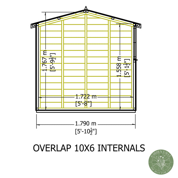 Overlap Double Door 10x6 Storage Shed
