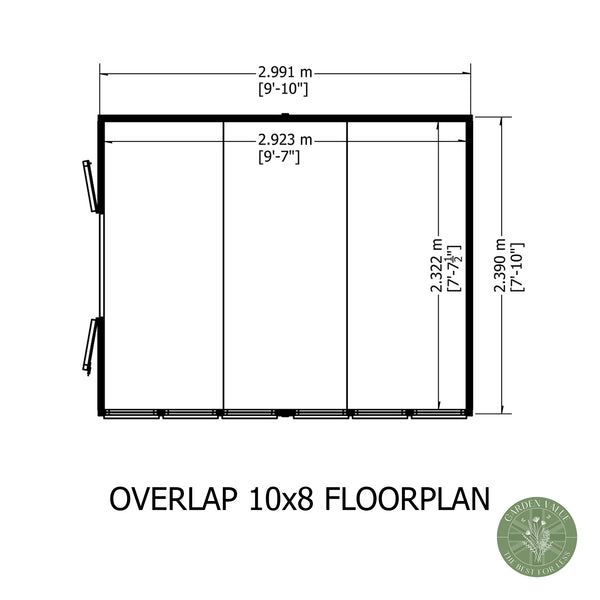 Overlap Double Door 10x8 Storage Shed