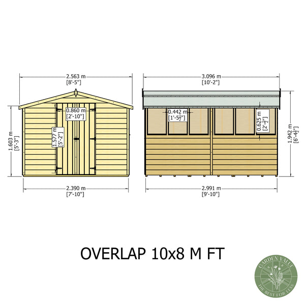 Overlap Double Door 10x8 Storage Shed