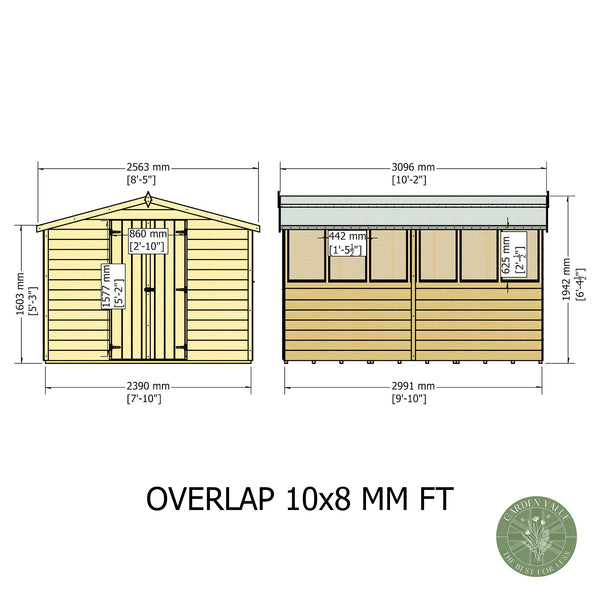 Overlap Double Door 10x8 Storage Shed