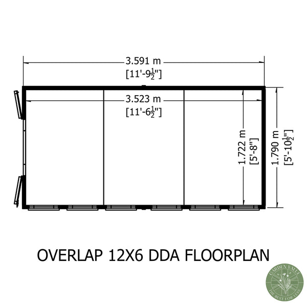 Overlap Double Door 12x6 Storage Shed
