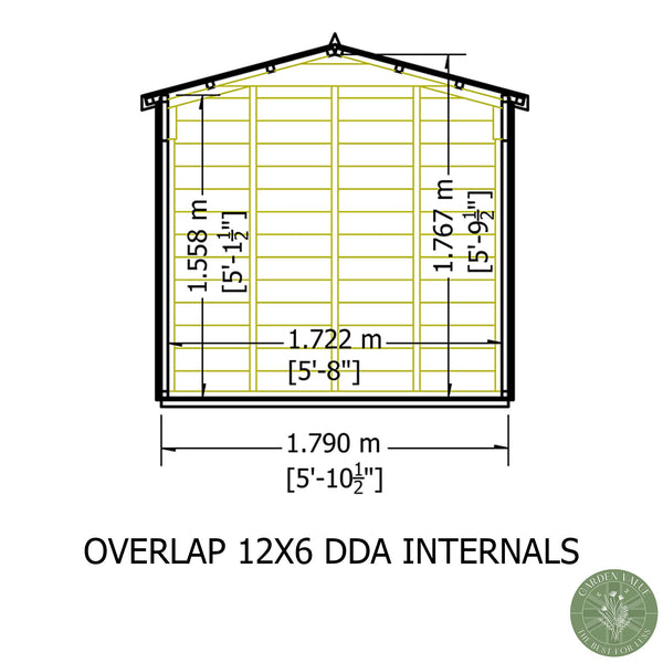 Overlap Double Door 12x6 Storage Shed