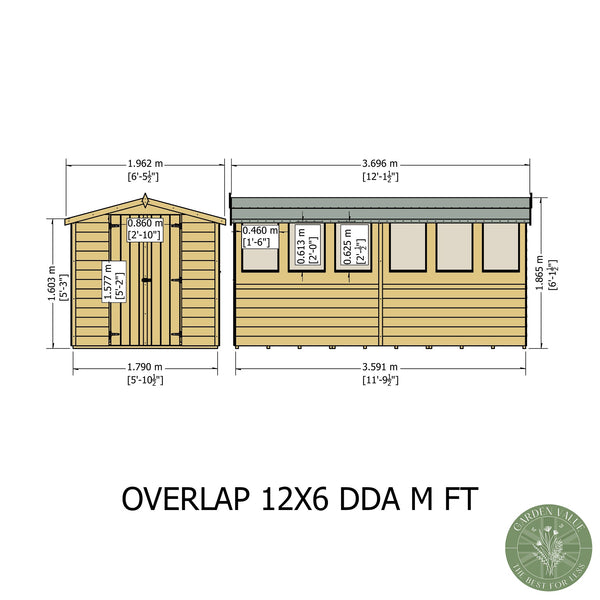 Overlap Double Door 12x6 Storage Shed