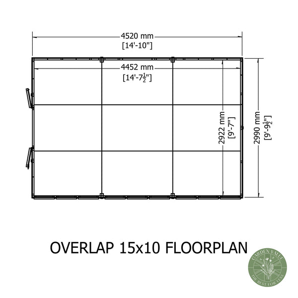 Overlap Double Door 10x15 Economy Storage Shed