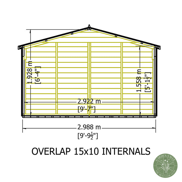 Overlap Double Door 10x15 Economy Storage Shed