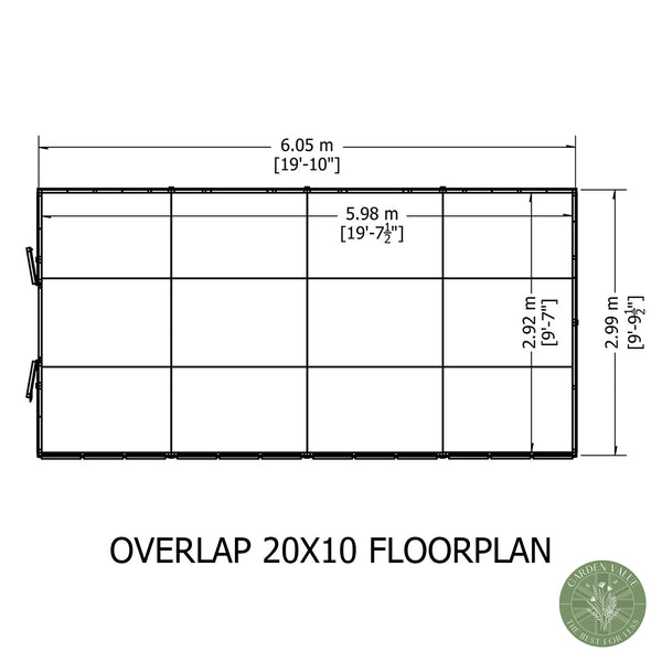 Overlap Double Door 10x20 value storage shed