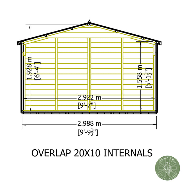 Overlap Double Door 10x20 value storage shed