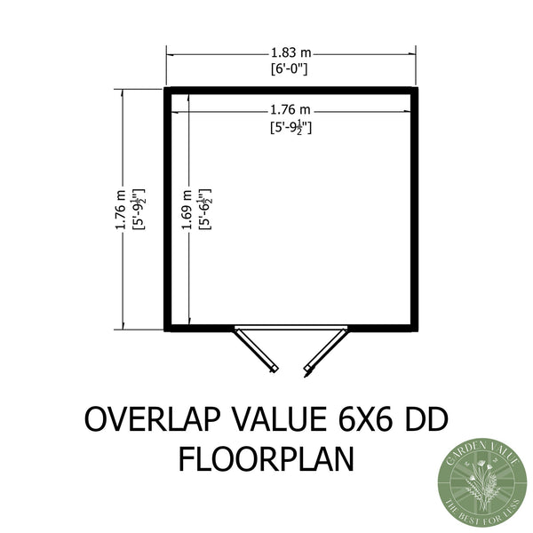Overlap Double Door 6x6 Storage Shed