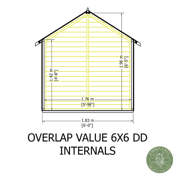 Overlap Double Door 6x6 Storage Shed