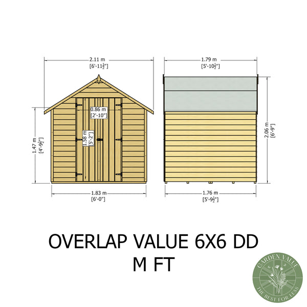 Overlap Double Door 6x6 Storage Shed