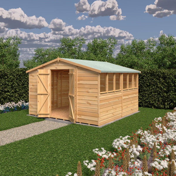 Overlap Double Door 10x10 Economy Storage Shed