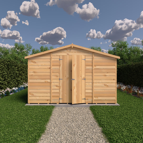 Overlap Double Door No windows 10x15 Economy Storage Shed