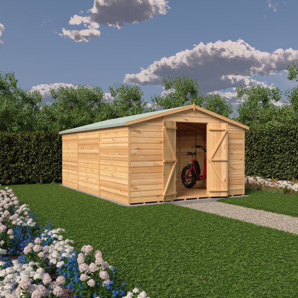 Overlap Double Door No windows 10x15 Economy Storage Shed