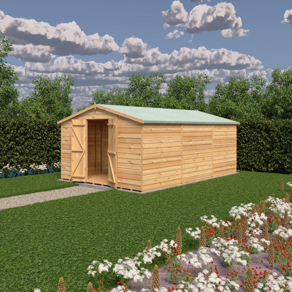 Overlap Double Door No windows 10x15 Economy Storage Shed