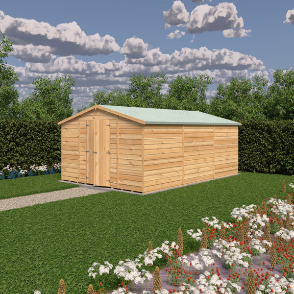 Overlap Double Door No windows 10x15 Economy Storage Shed