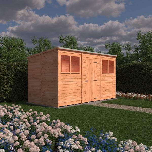 Overlap 12x6 single door pent shed