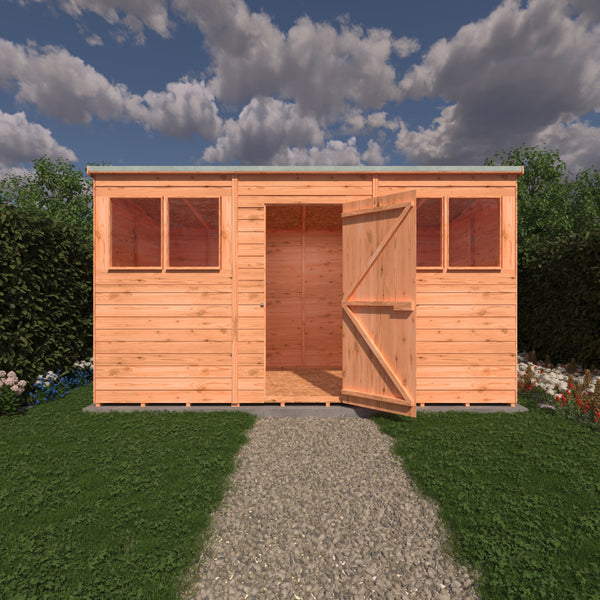Overlap 12x6 single door pent shed