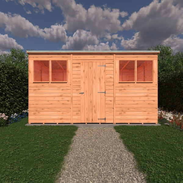 Overlap 12x6 single door pent shed