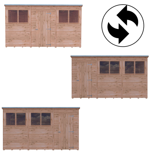 Overlap 12x6 single door pent shed