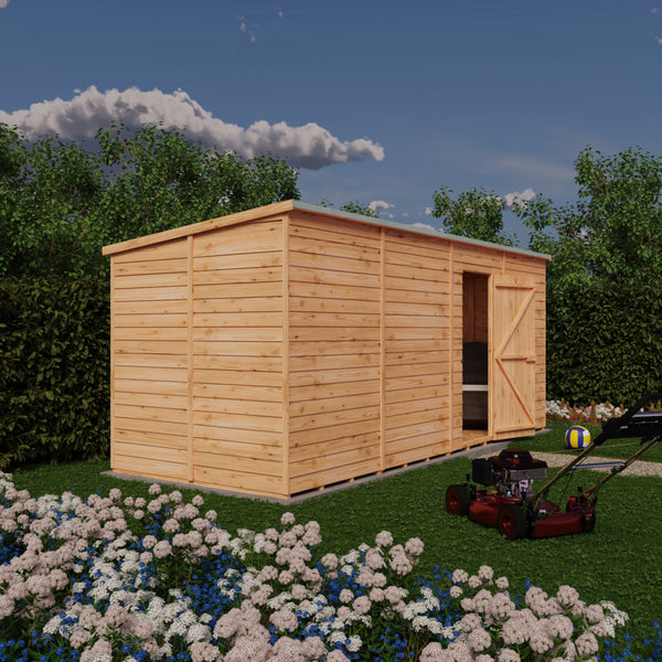 Overlap 16x6 single door pent shed no windows